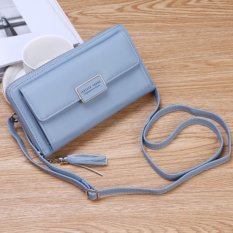 新款韩版女士拉链手包大容量链条包时尚欧美长款钱包手机包
