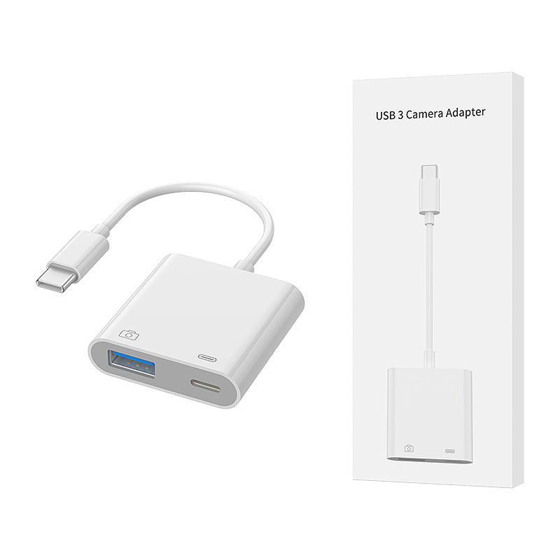 佰通手机OTG转接器USB3.0适用iPhone以太网口转接头数据线四合一