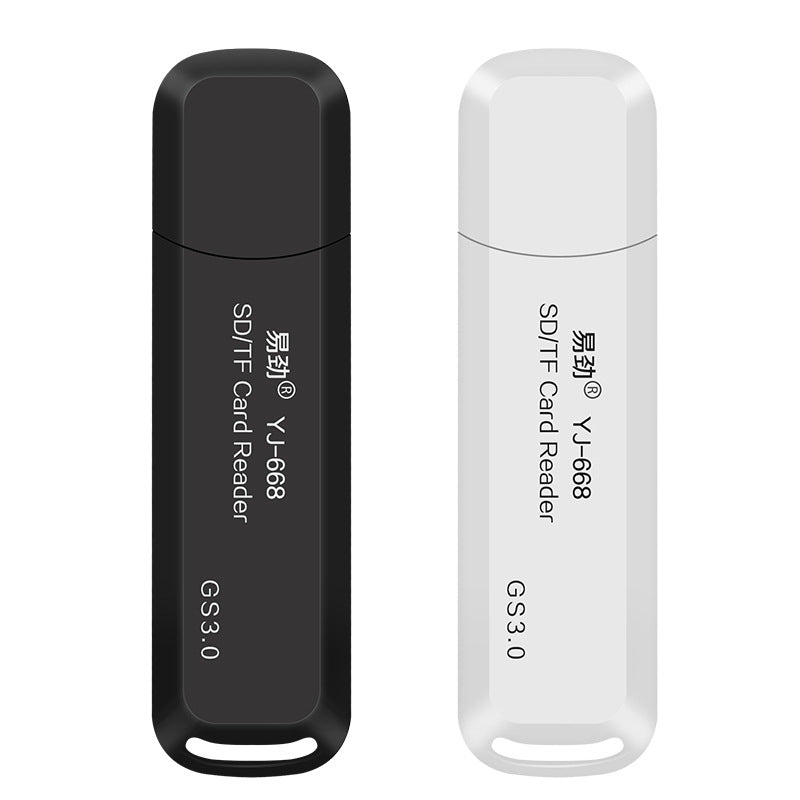 易劲YJ-668高速USB3.0相机TF单反SDXC内存卡micro SD二合一读卡器