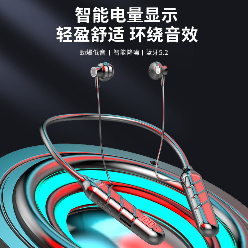 力拓BT22显示大电量双耳长续航蓝牙无线颈挂脖式运动音乐耳机厂家