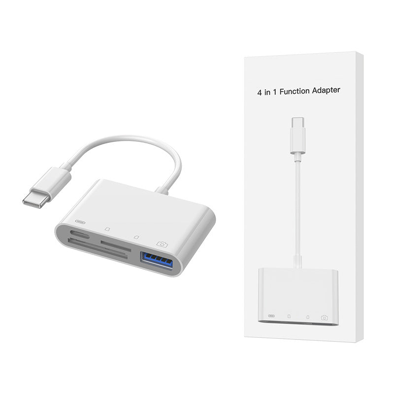 适用iPhone三合一USB3.0多功能SD卡TF卡读卡器手机平板otg转换器