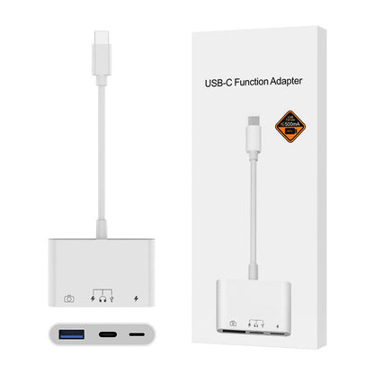 佰通手机OTG转接器USB3.0适用iPhone以太网口转接头数据线四合一