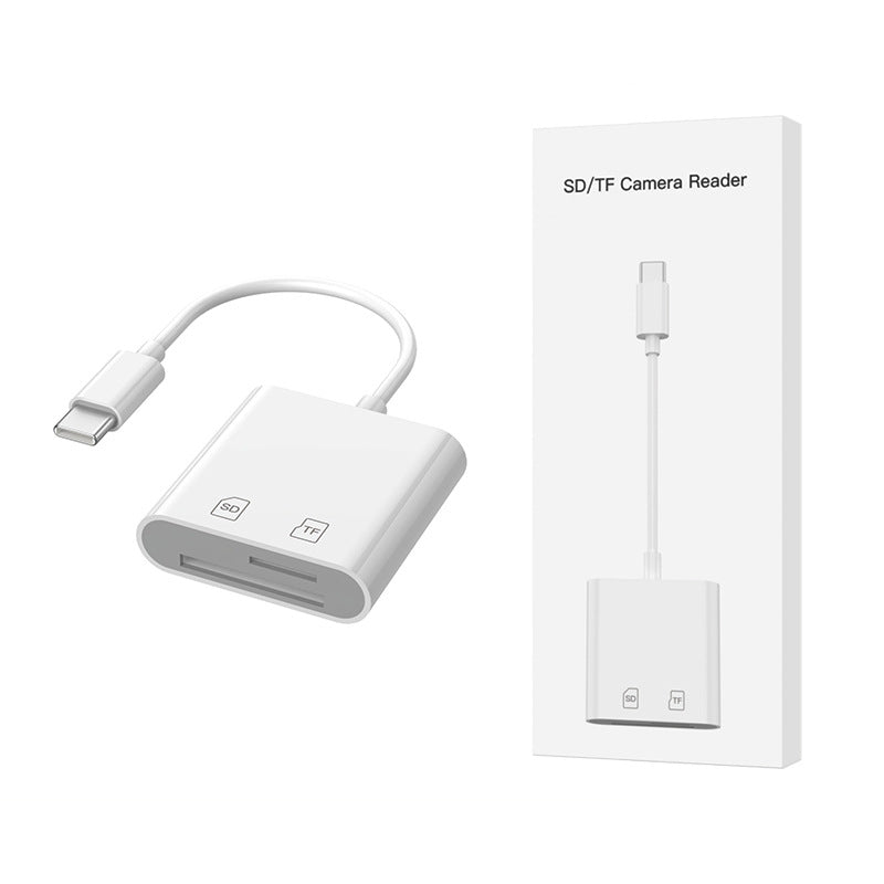 适用iPhone三合一USB3.0多功能SD卡TF卡读卡器手机平板otg转换器