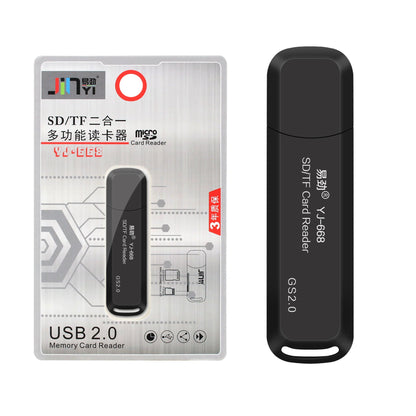 易劲YJ-668高速USB3.0相机TF单反SDXC内存卡micro SD二合一读卡器